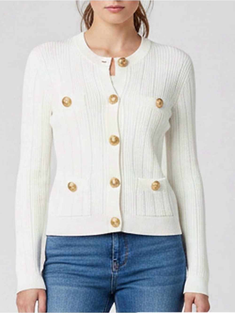 Balmain Classic Button-Front Sweater Cardigan